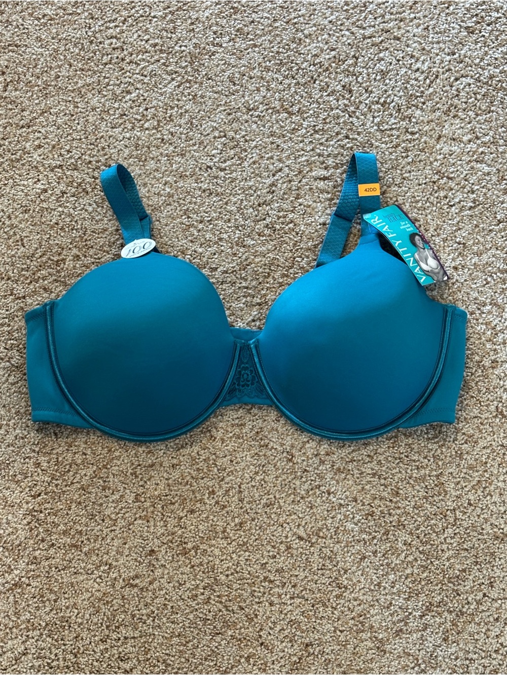 Vanity Fair Teal Full Coverage Underwire Bra 76380 Juniper Green Size 42DD NWT